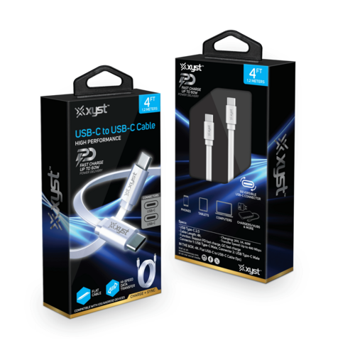 Xyst Flat USB-C to USB-C Charge and Sync Cable 4Ft - Image 7